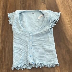blue crop top